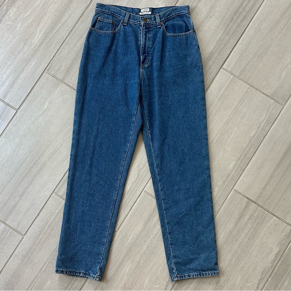 VINTAGE L.L. BEAN Original Fit/Relaxed cottom flannel lined high-rise Jeans 12